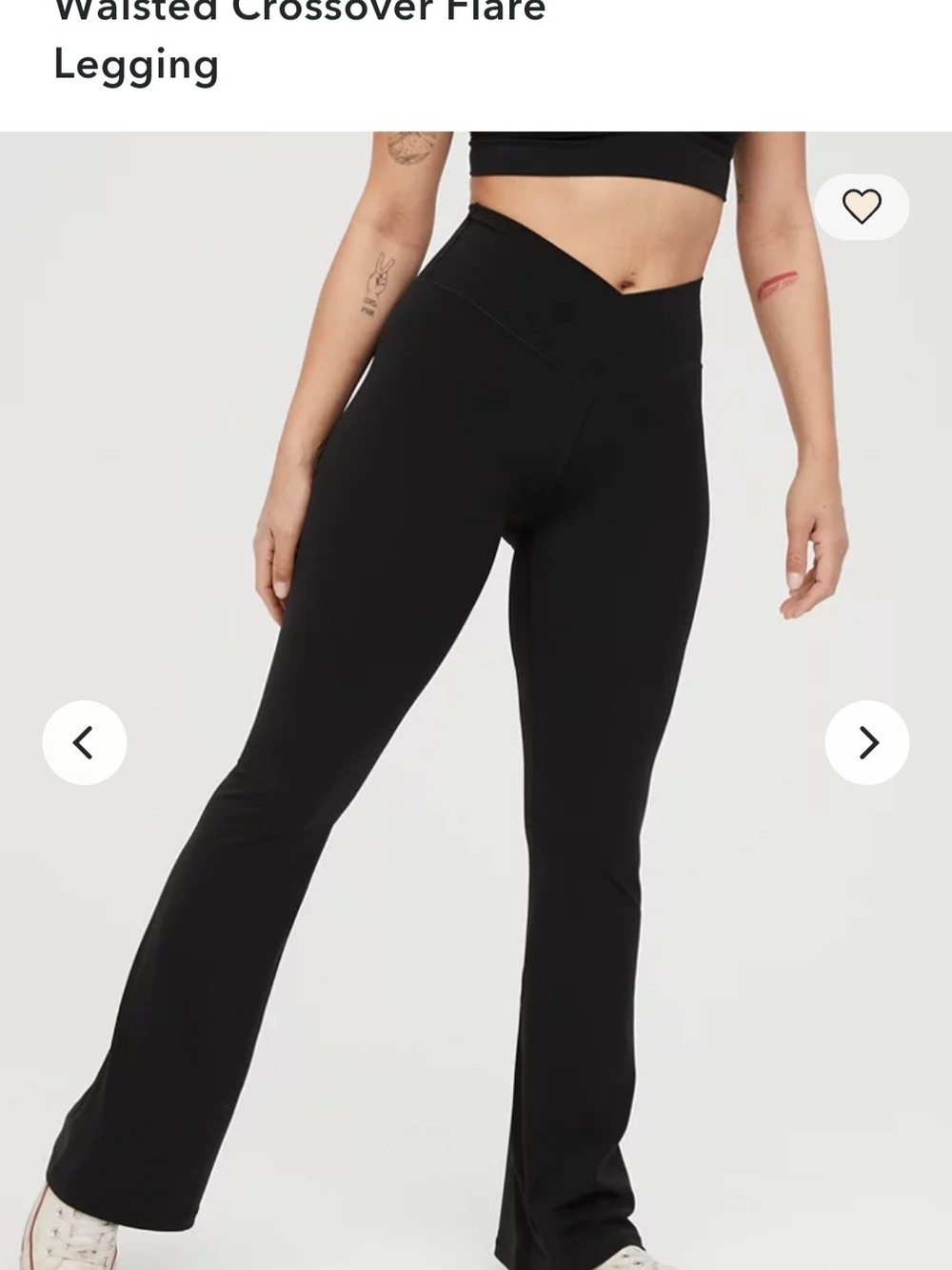 OFFLINE by Aerie Real Me High Rise Crossover Flare Leggings - Black, Sm, NWOT